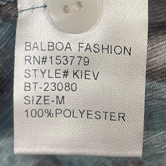 Balboa Floral Long Sleeve Kiev Sheer Buttoned Down Oversized Blouse - Size M - Picture 6 of 6